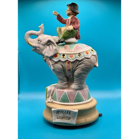 Melody In Motion Willie& Jumbo Music Box - Works - Plays “Be a Clown”, Rotates - Picture 1 of 4